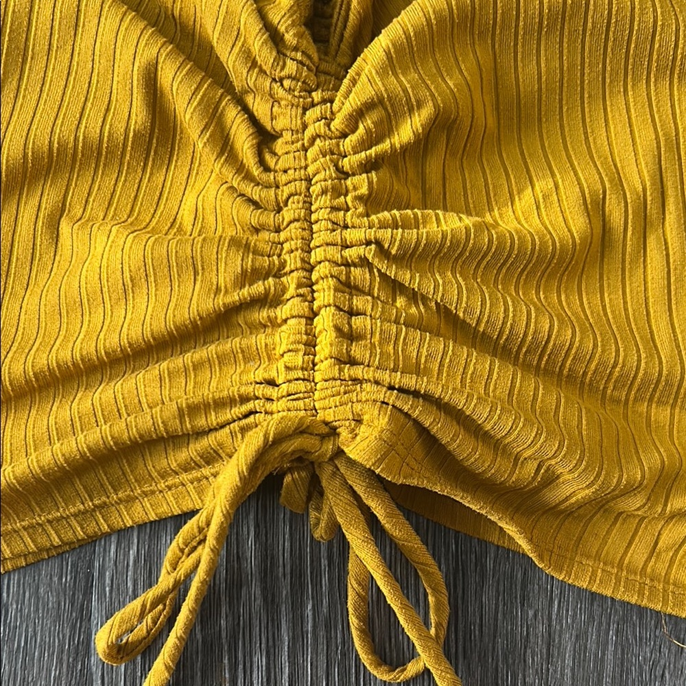 Yellow Ruched Tank Top - Picture 2 of 3